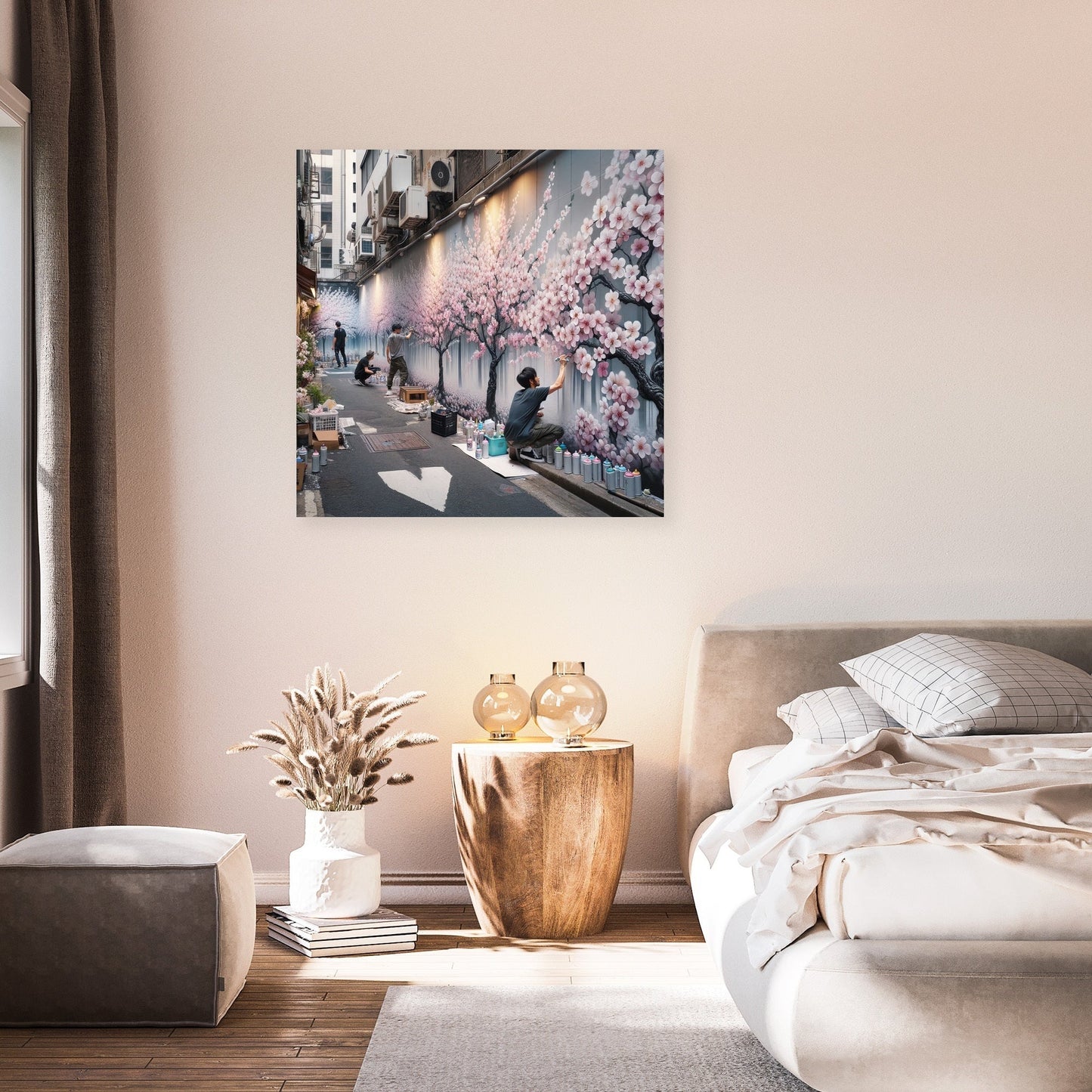 Cherry Blossom Graffiti Canvas