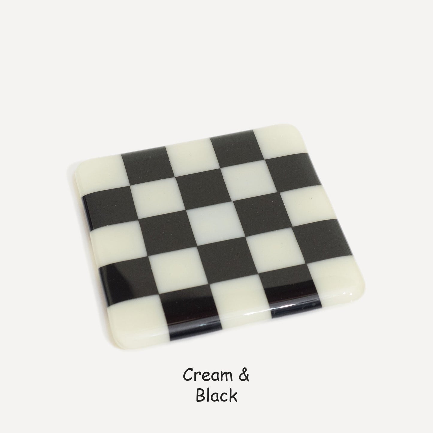 10cm Chequered Dual Colour Coaster - Oceanside Collection