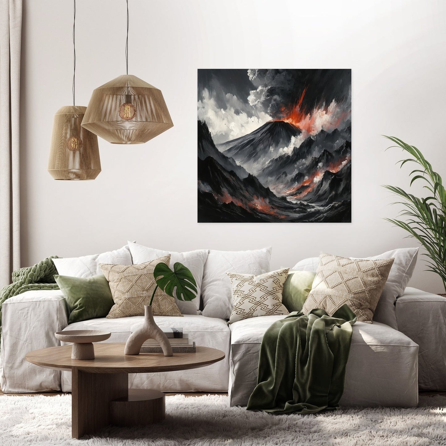Etna's Fiery Abstract Canvas