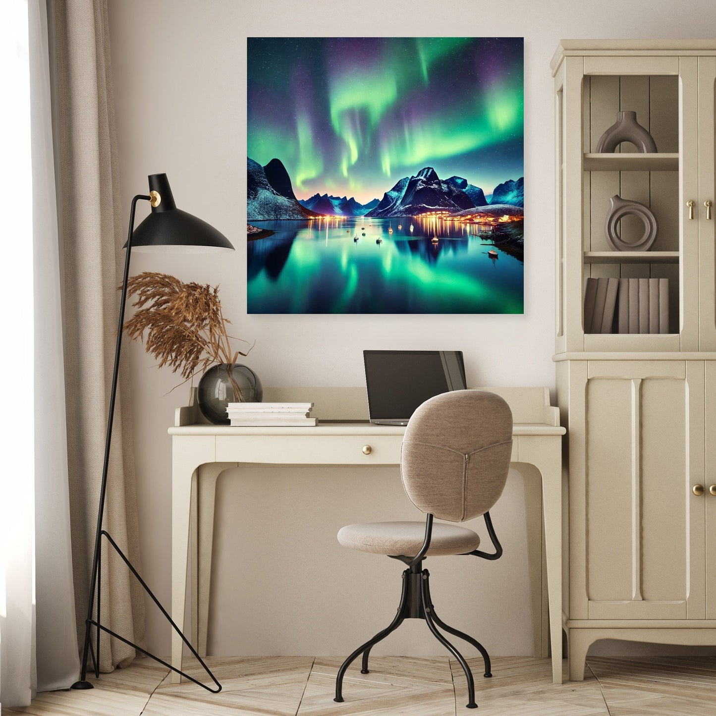 Aurora Fjord Canvas