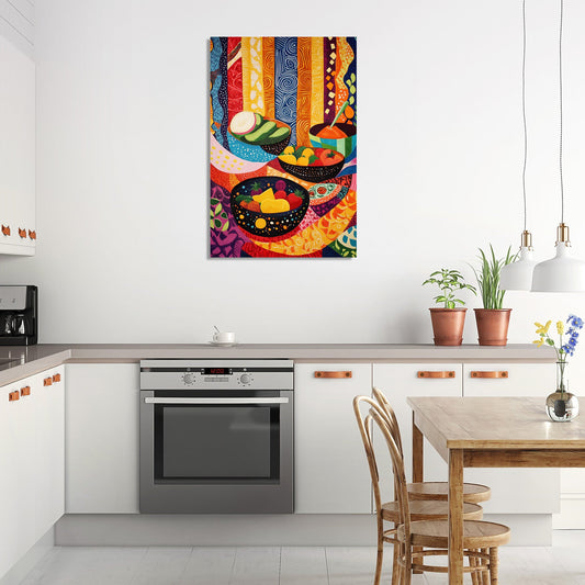 Global Culinary Folk Canvas