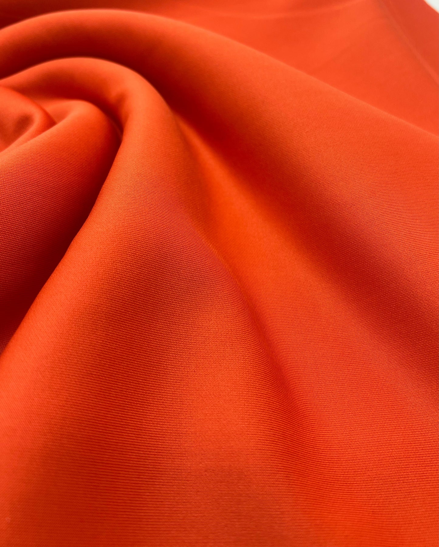 Orange Plain Scuba 4 Way Stretch Smooth Jersey Fabric