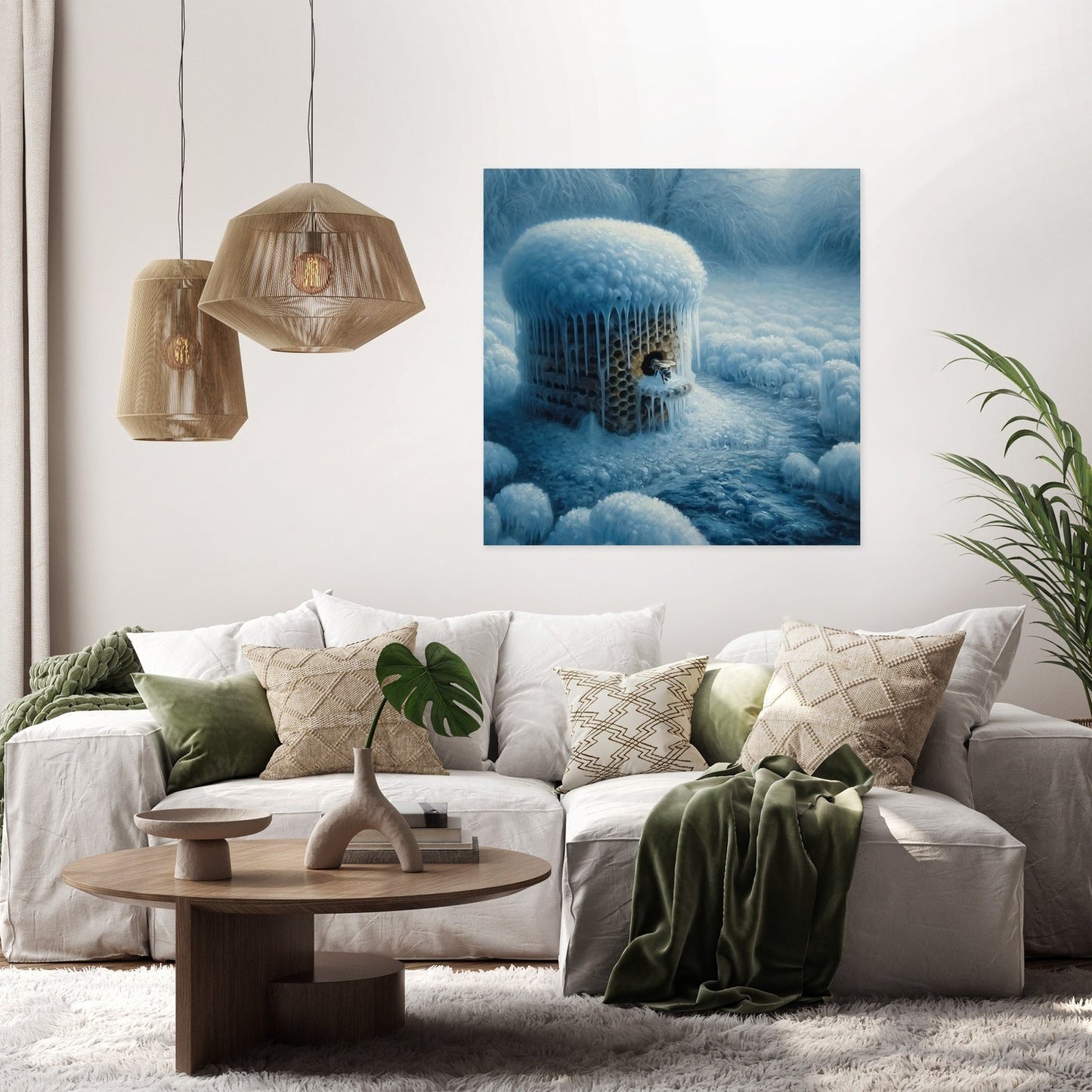 Frozen Hive Bee Canvas