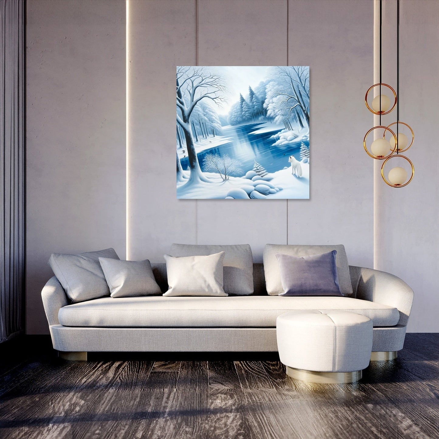 Winter Serenity with Fox Canvas