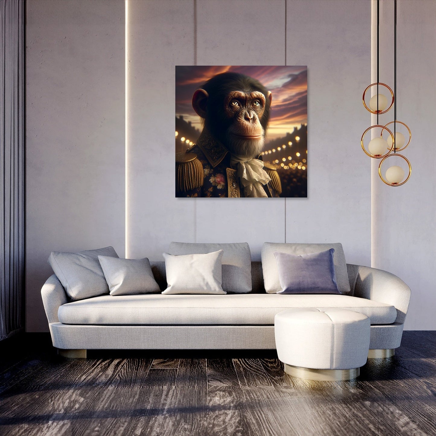 Regal Chimpanzee Dusk Canvas