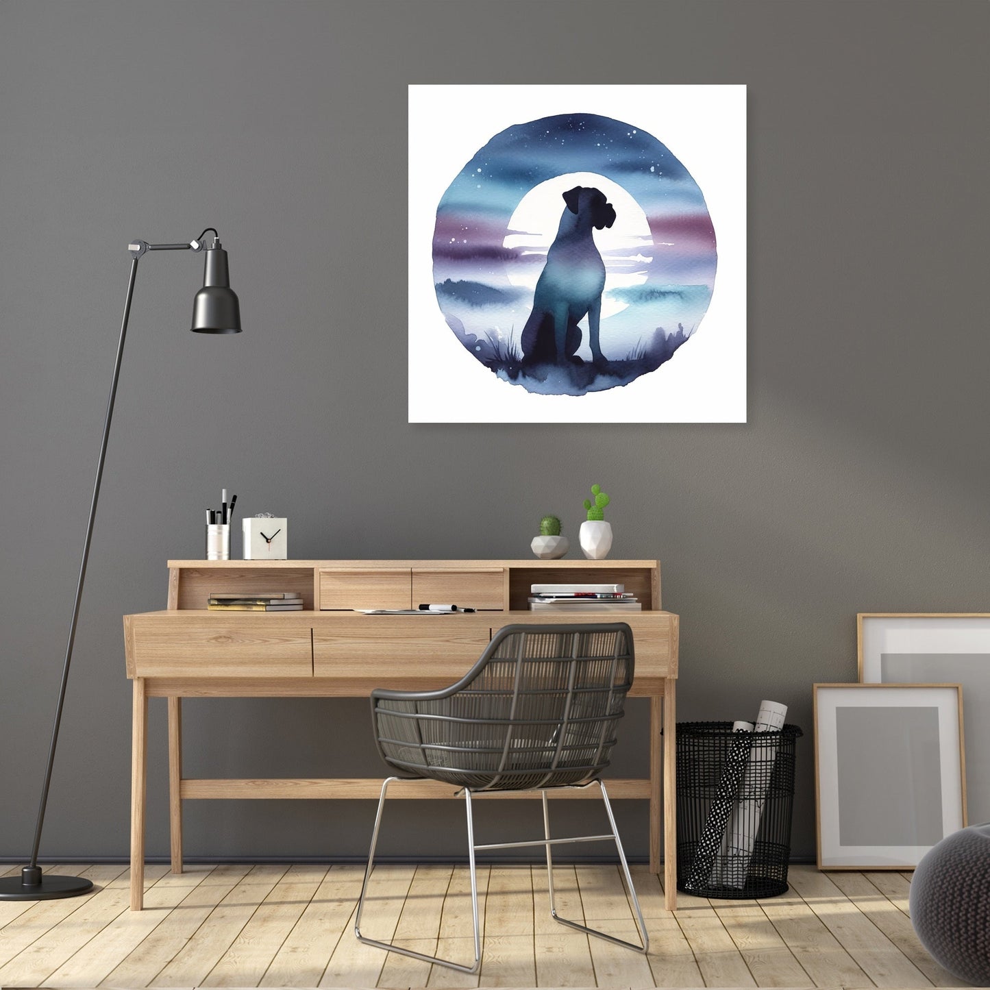 Twilight Vigil Boxer Silhouette Canvas