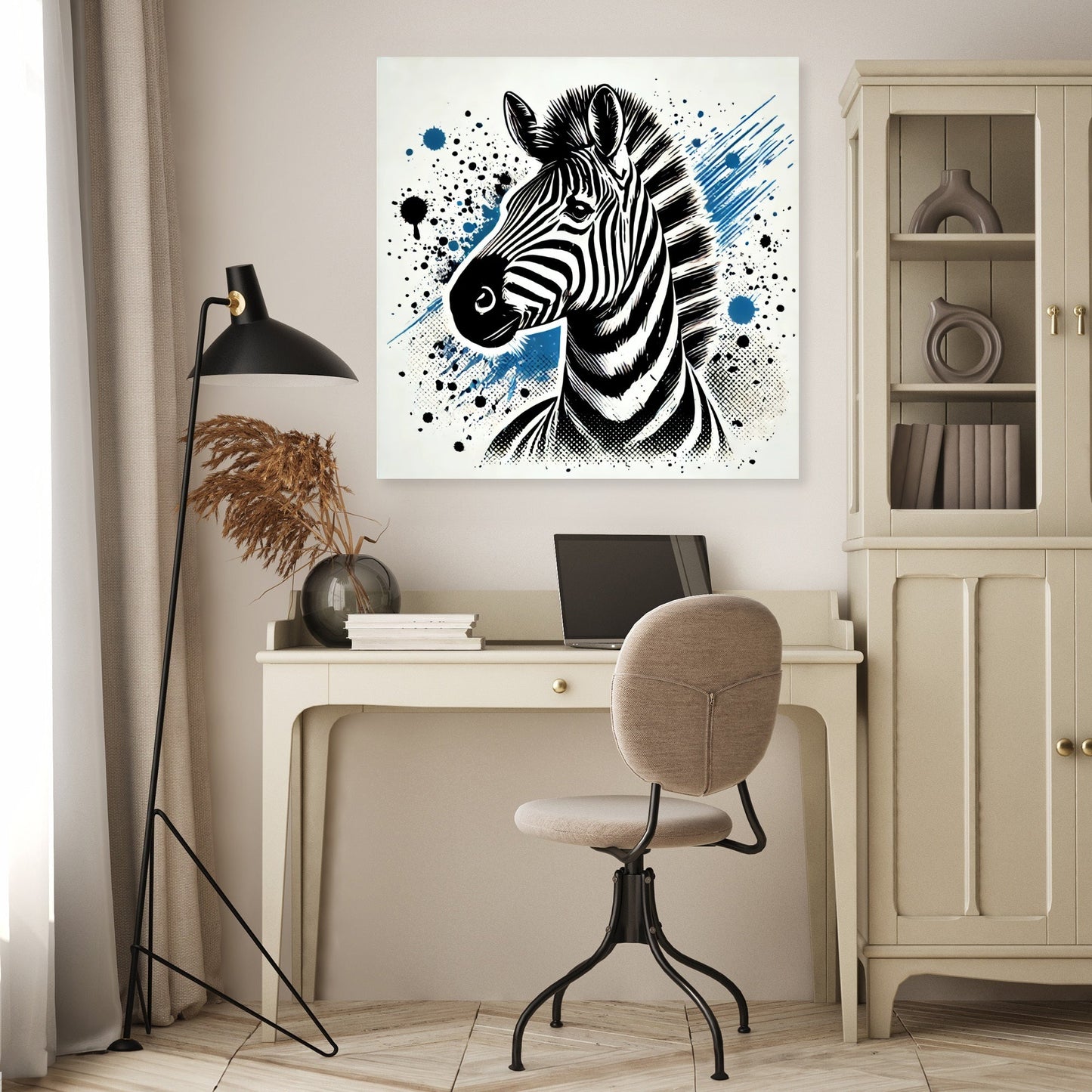Splatter Zebra Canvas