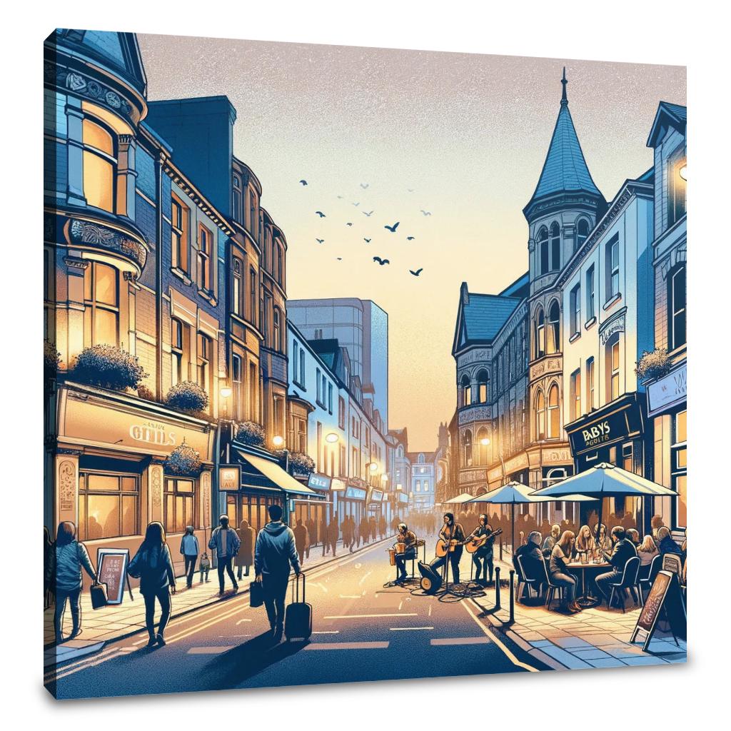 St. Mary Street Nightlife Canvas