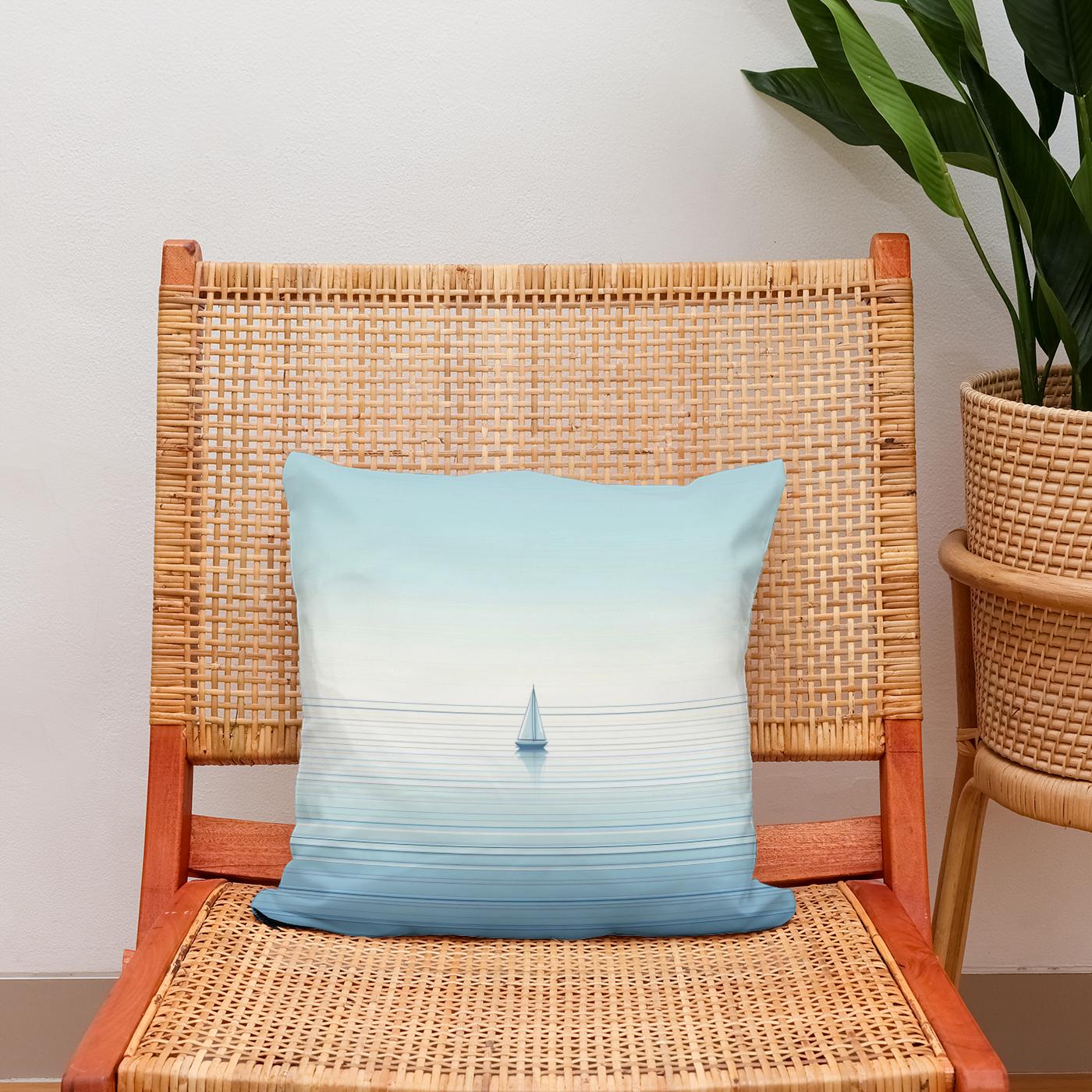 Solitary Voyage Cotton Cushion