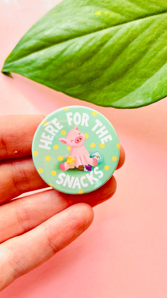 Snack Pig Funny Badge or Magnet for Snack Lovers