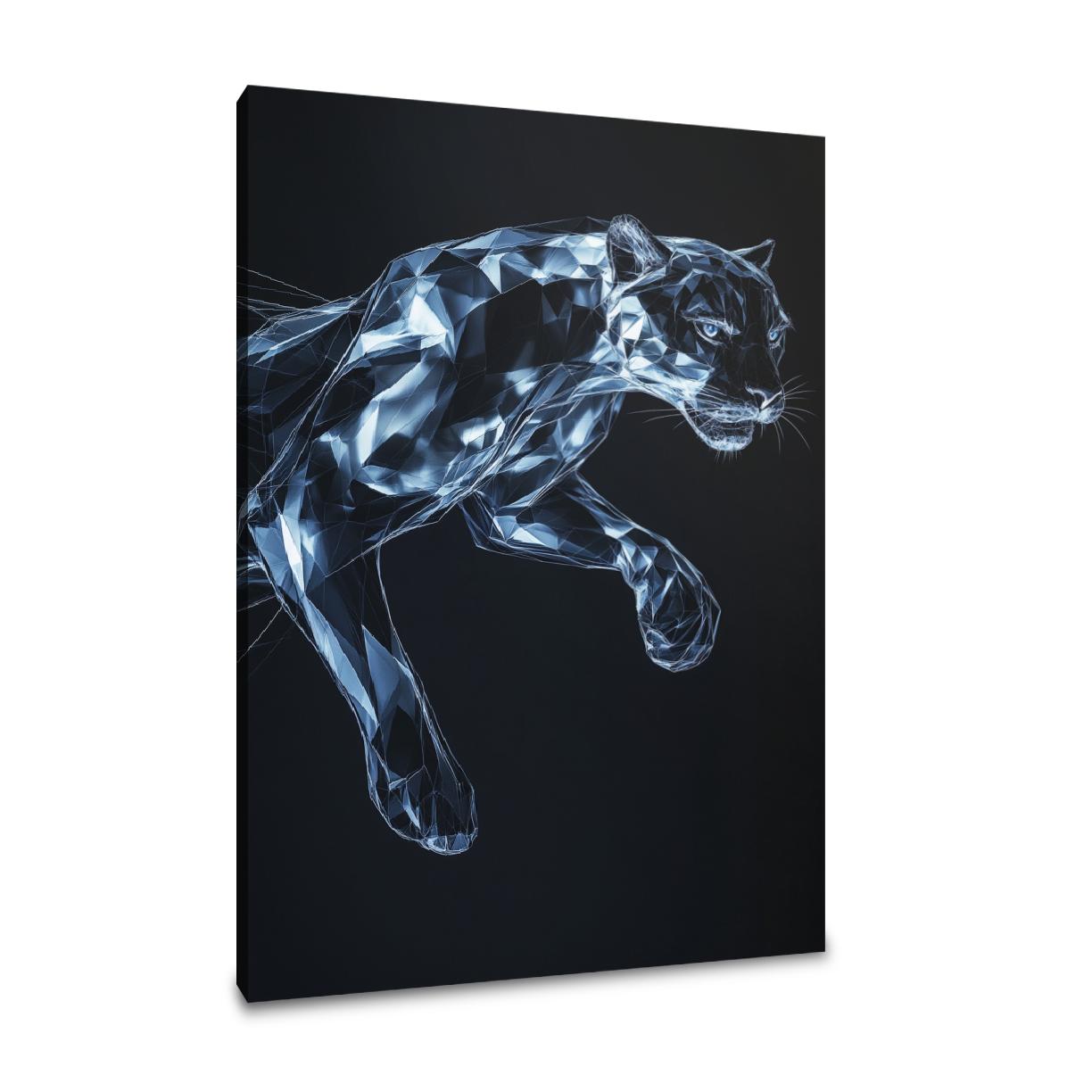 Geometric Panther Motion Canvas