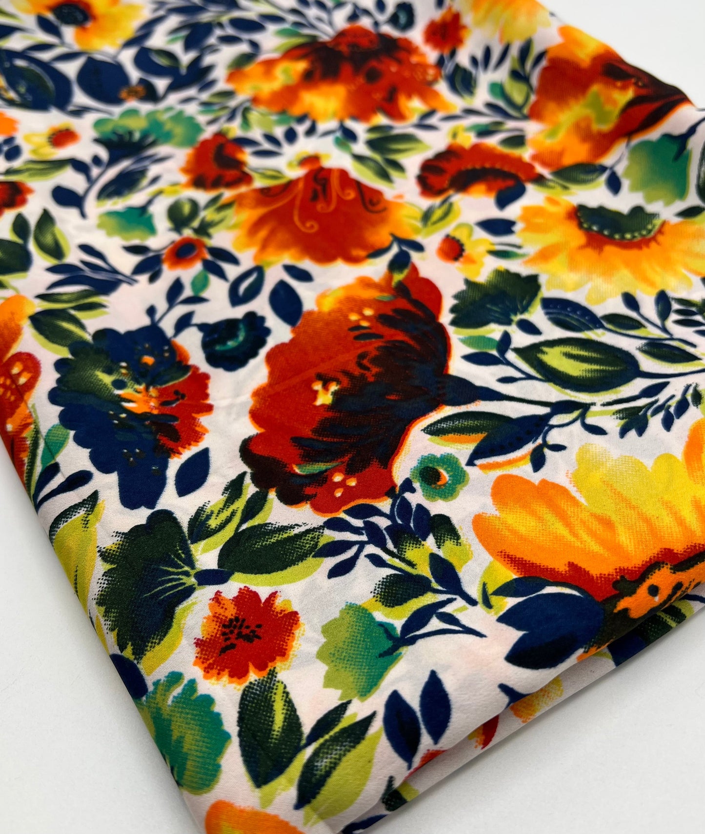 Bright Multi Floral Lightweight Crepe Fabric 80GSM Non Stretch