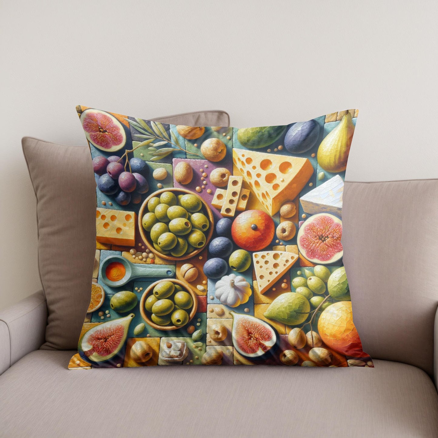 Mediterranean Mosaic Cotton Cushion