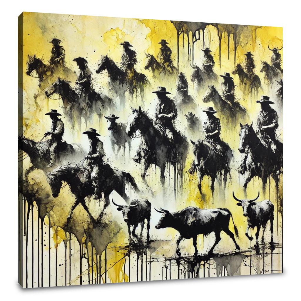 Western Ink Montage Canvas