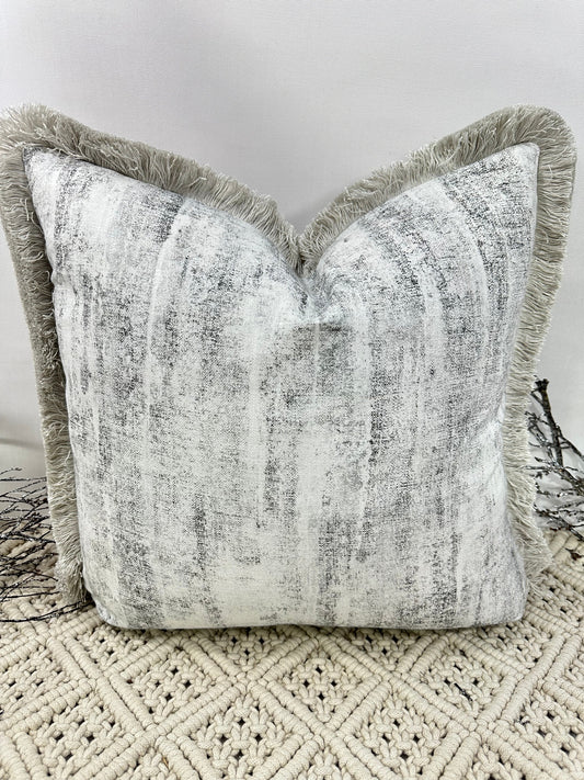 The Couture Cushion - The Fringed Silver Anderson - Style No. 175