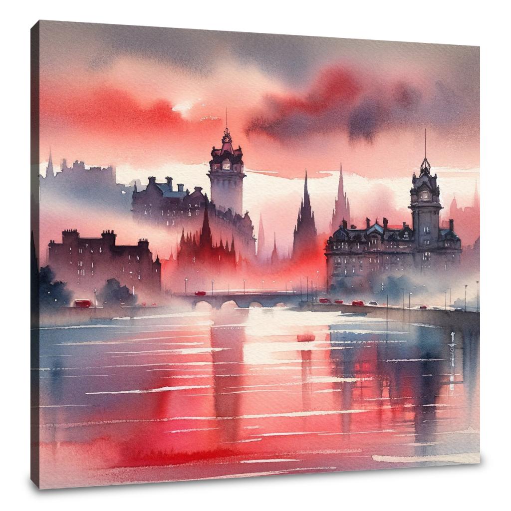 Edinburgh Sunset Serenity Canvas