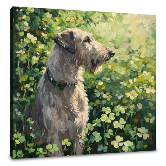 Irish Wolfhound in Clover Canvas