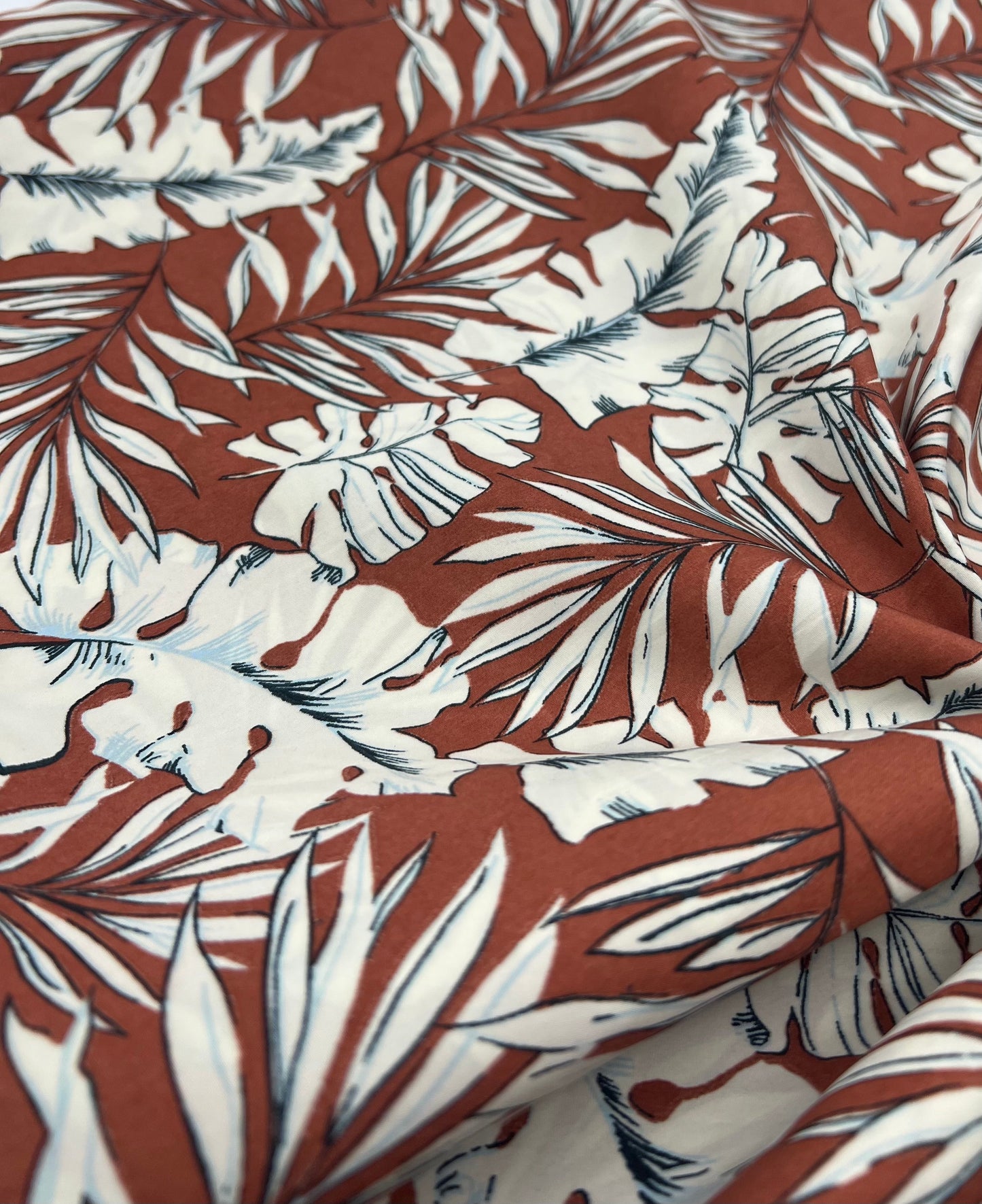 Terracotta Leave Lightweight Fabric 70GSM Non Stretch