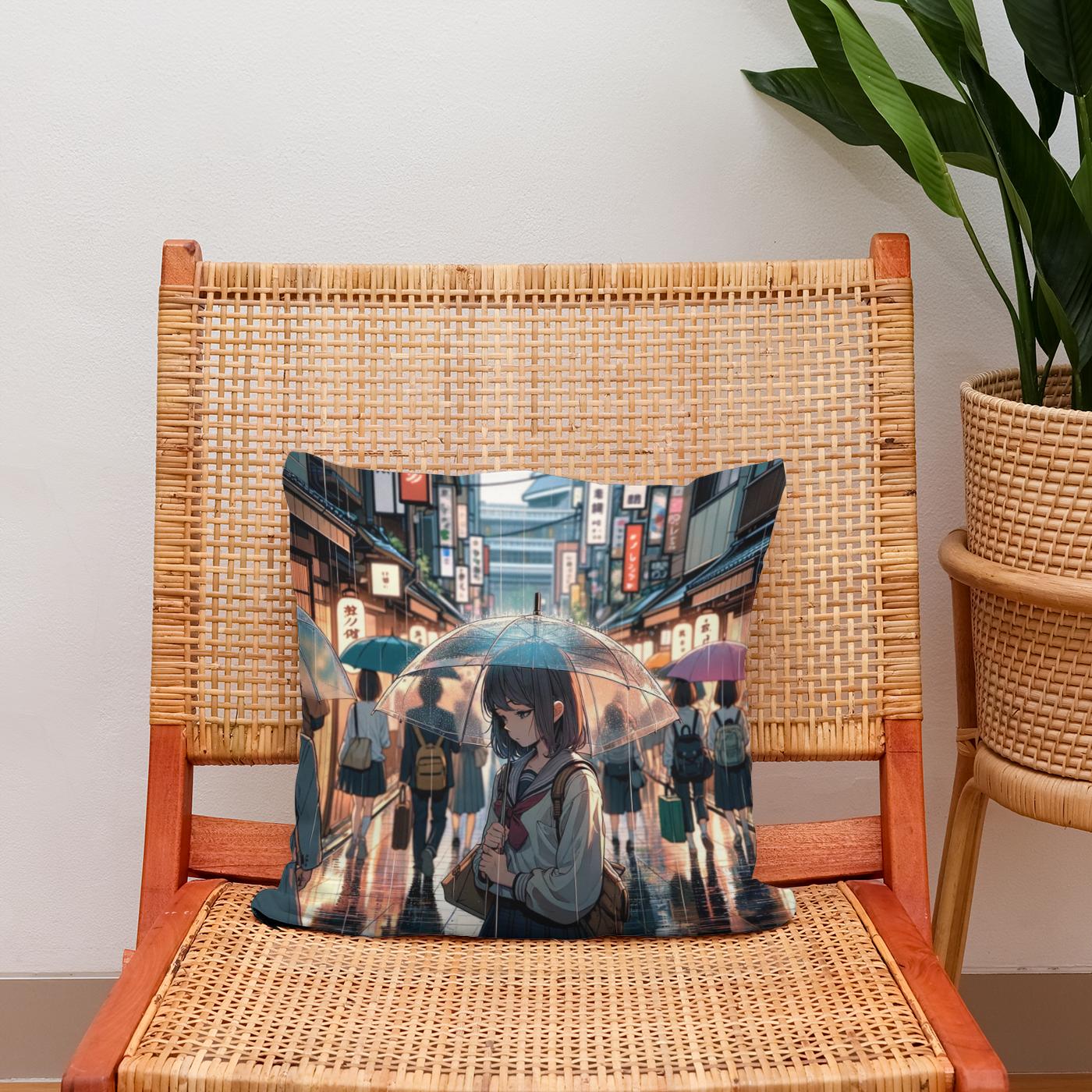 Rainy Day Reflections Cotton Cushion