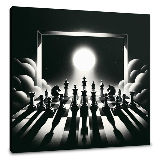 Strategic Shadows: Chessboard Canvas