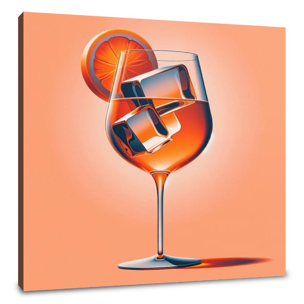 Aperol Spritz Minimalist Interpretation Canvas