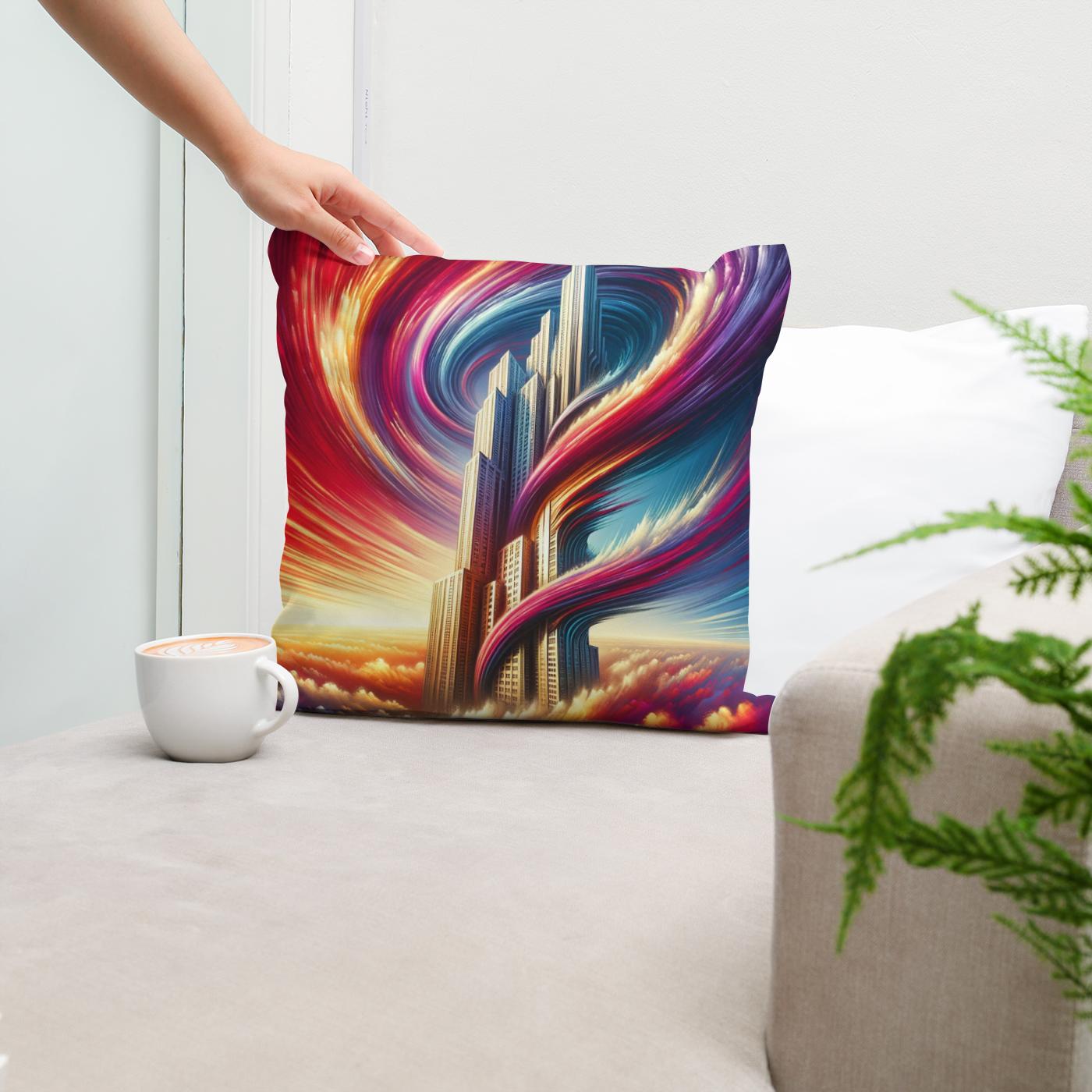 Surreal Heights Cotton Cushion