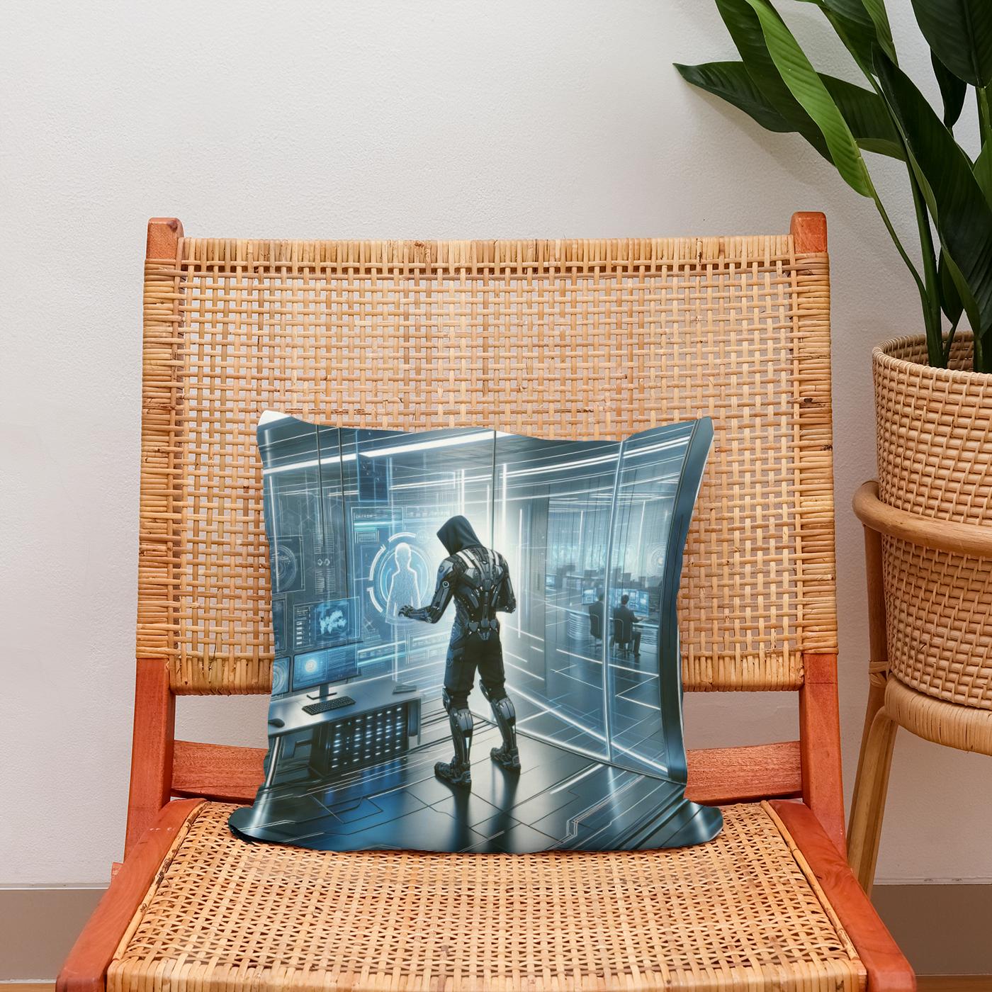 Corporate Espionage Holograph Cotton Cushion