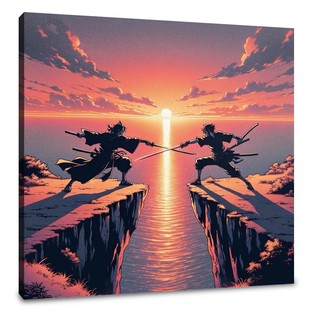 Sunset Sword Duel Canvas