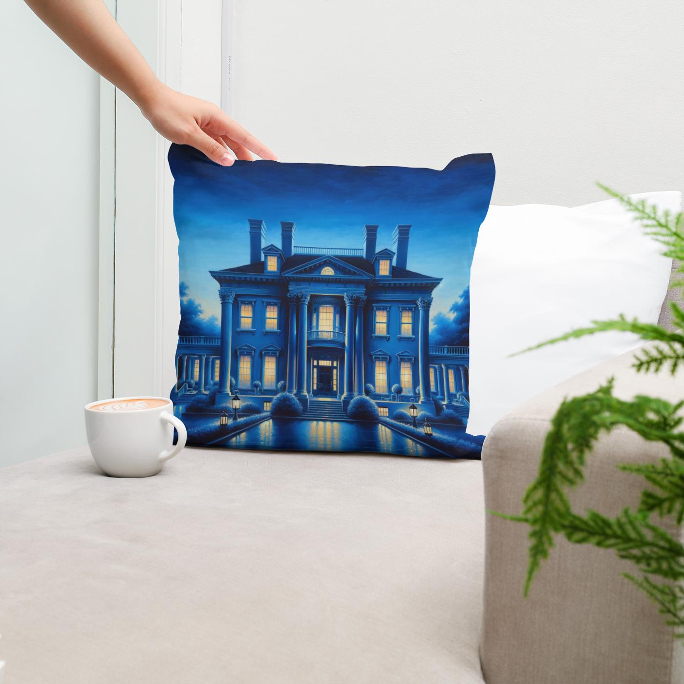 Twilight Grace Mansion Cotton Cushion