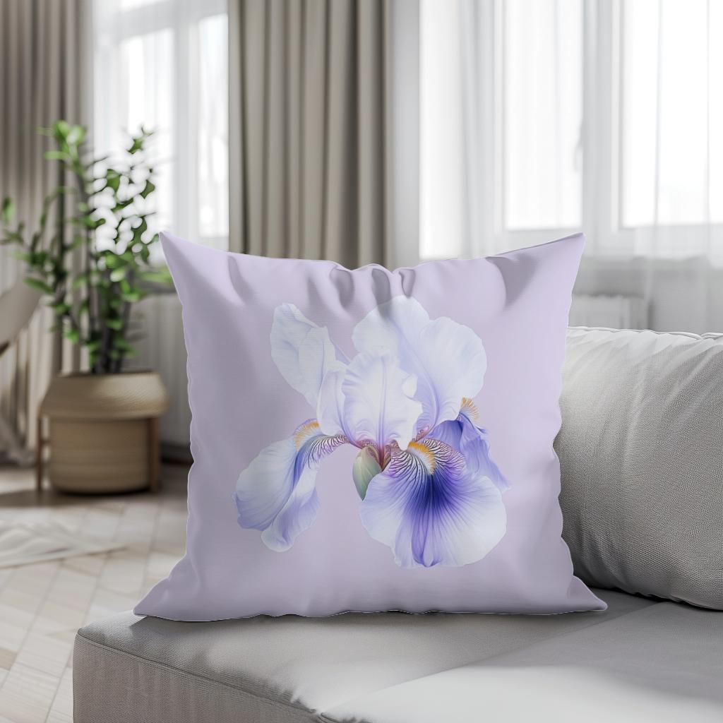 Elegant Iris Cotton Cushion