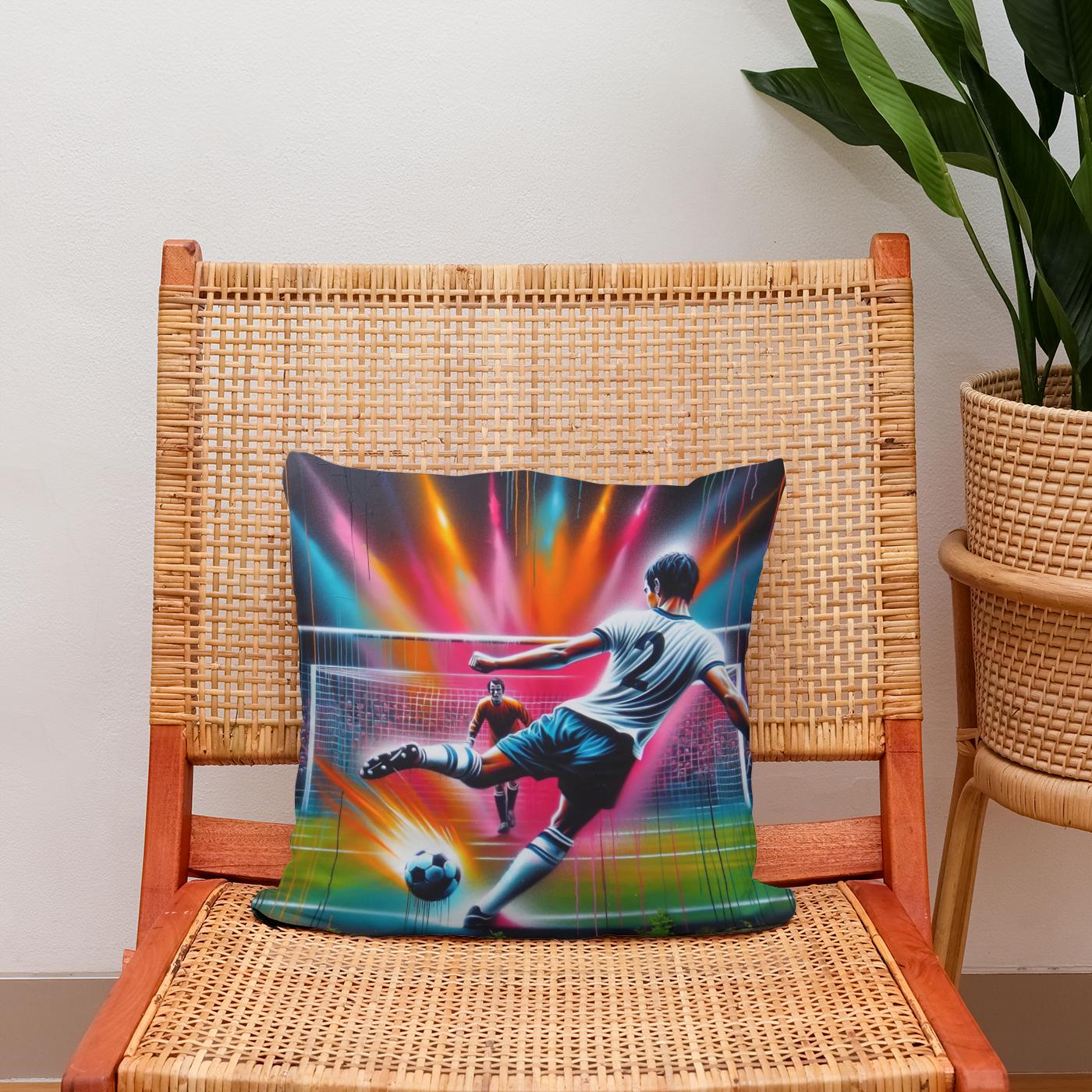 Free Kick Frenzy Cotton Cushion