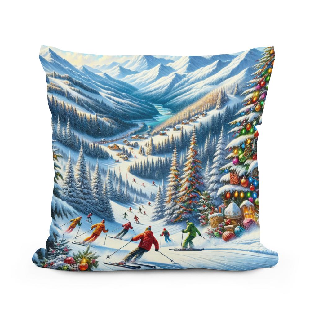 Holiday Slopes Cotton Cushion