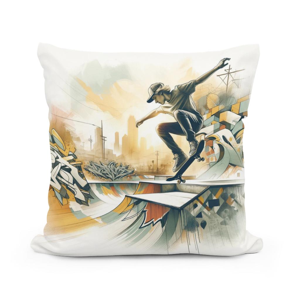 Skate and Spray Cotton Cushion