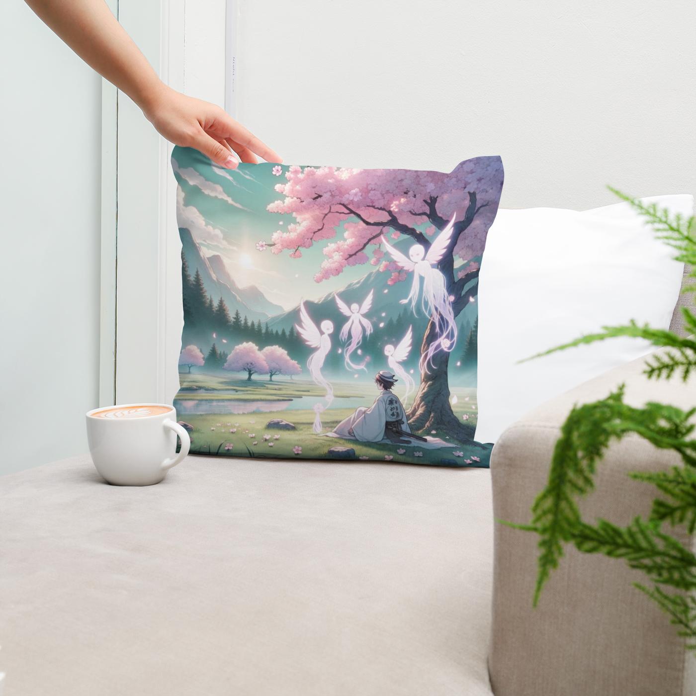 Sakura Spirit Whispers Cotton Cushion