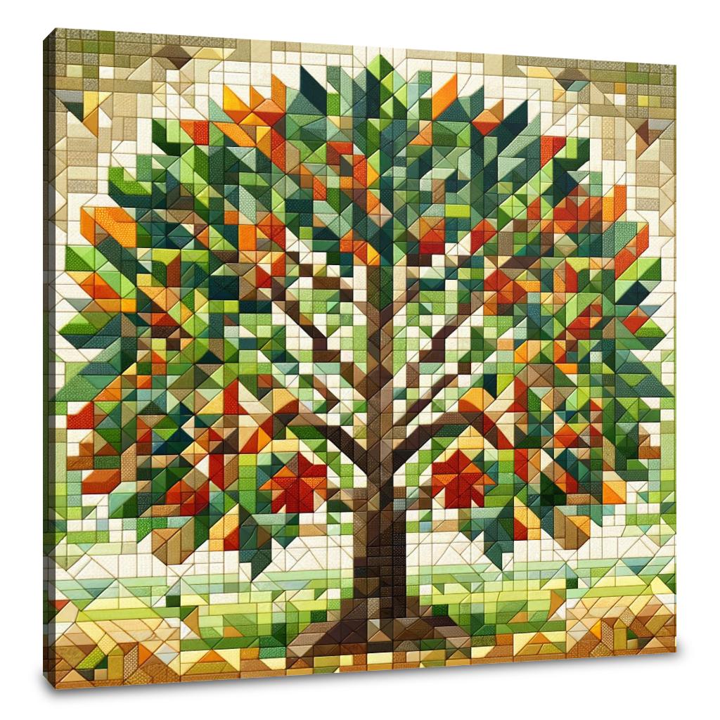 Modern Mosaic Arboreal Canvas