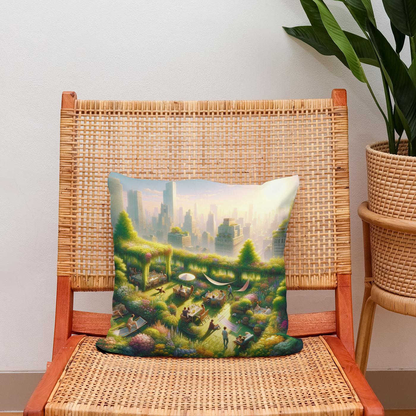 Summer Urban Oasis Cotton Cushion