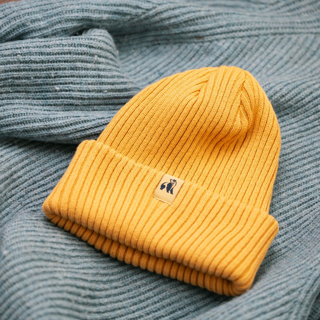 Organic Cotton Beanie - Mustard