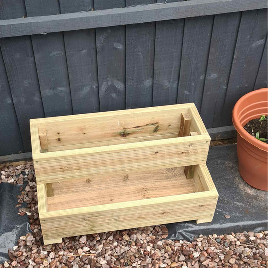 L-Shaped 2 Tier Decking planter