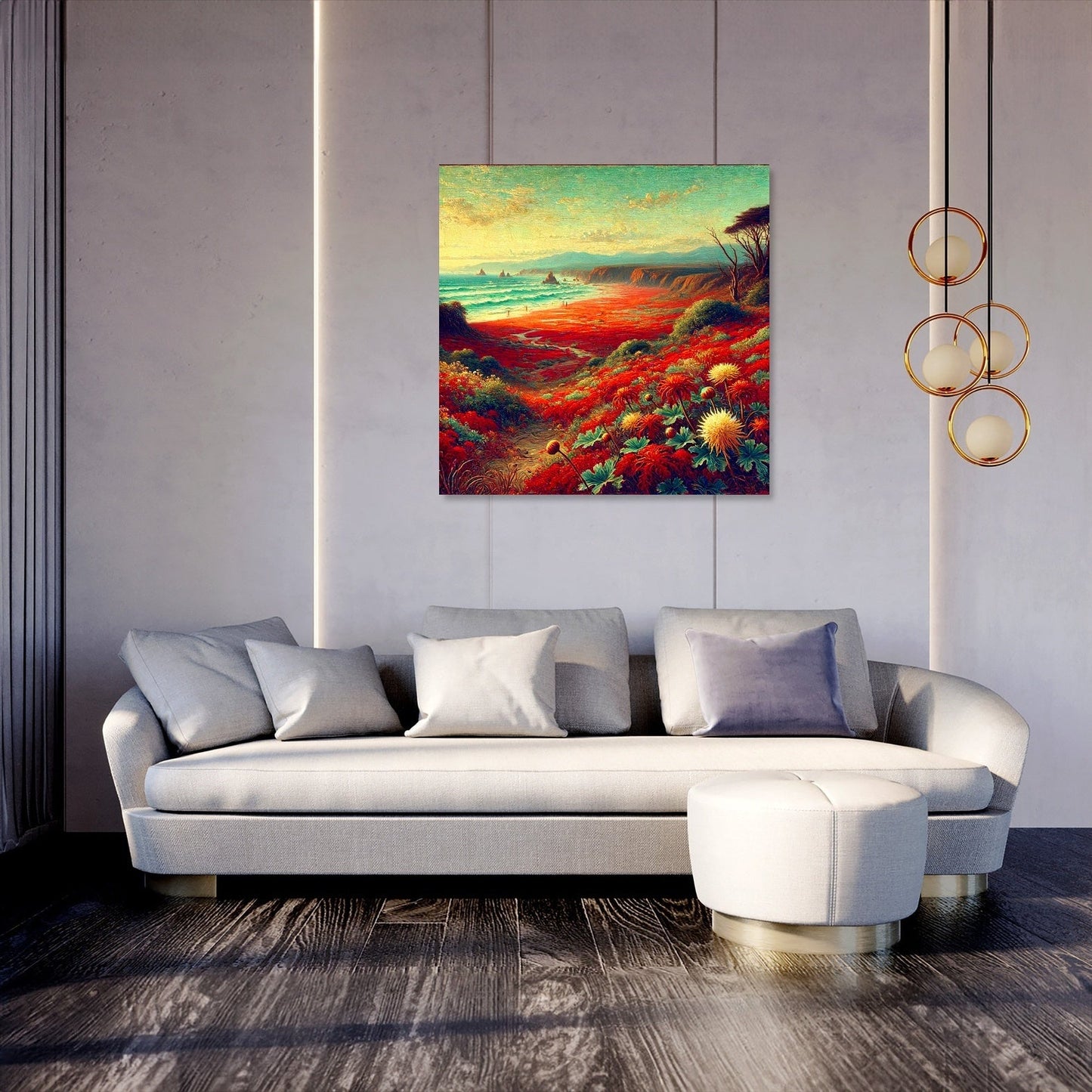 Victorian Red Beach Canvas