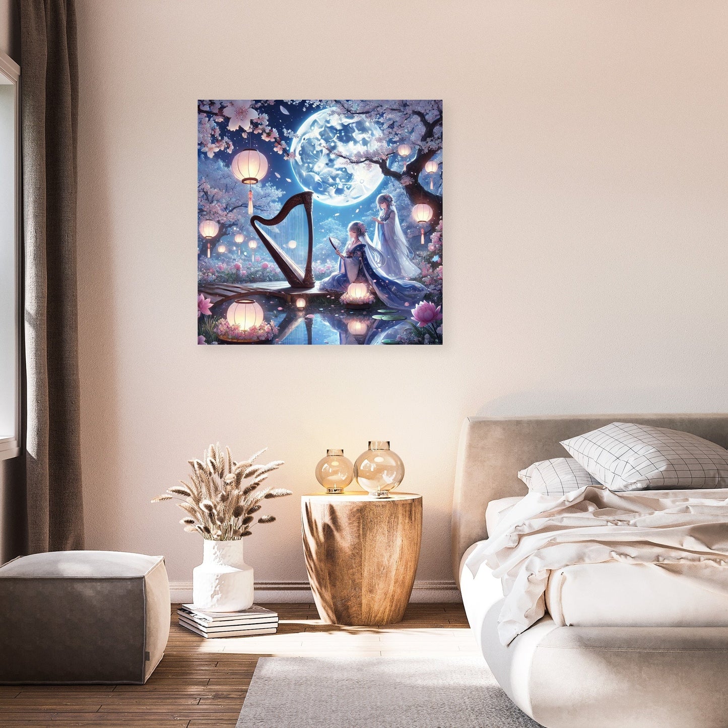 Moonlit Garden Serenade Canvas