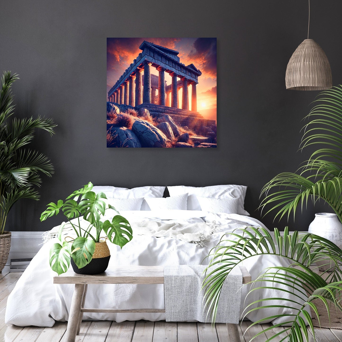 Sunset Temple Canvas