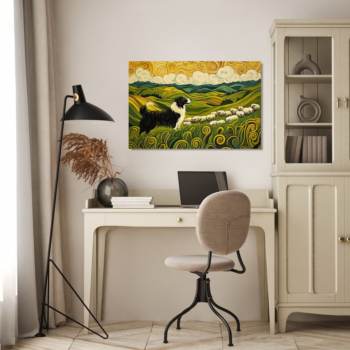 Energetic Border Collie Canvas