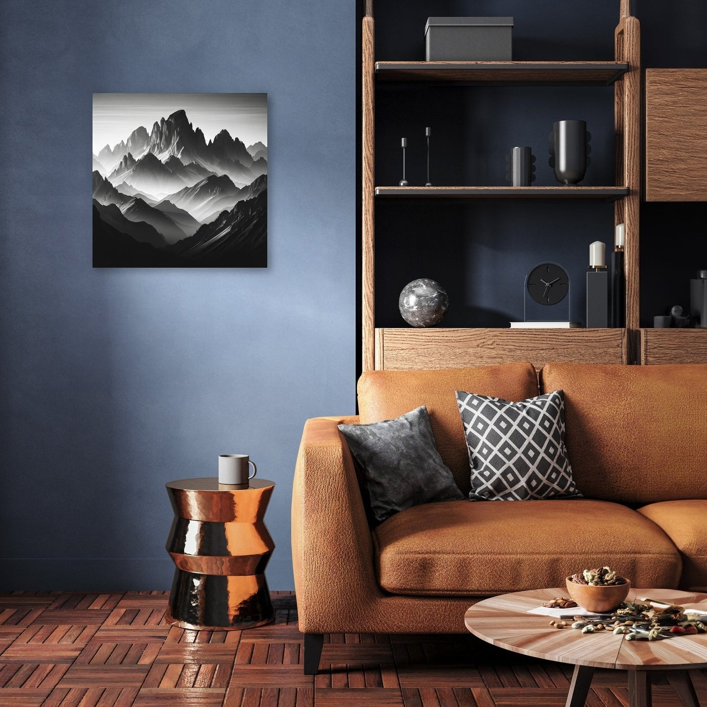 Dawn's Majesty: Mountain Silhouette Canvas
