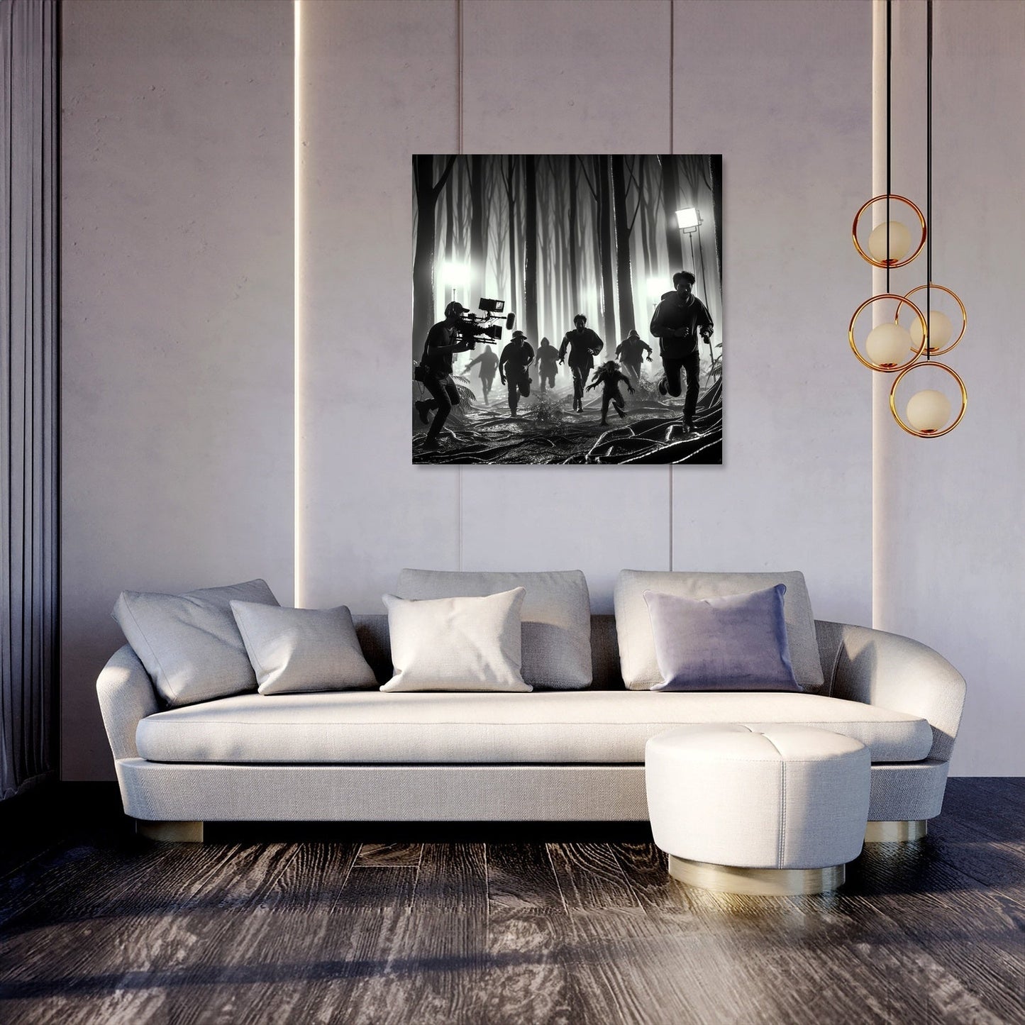 Forest Chase Horror Canvas