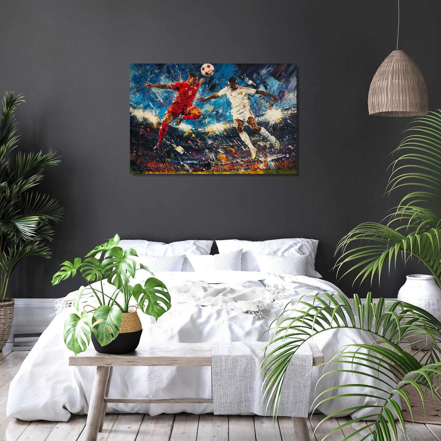 Football Aerial Duel Canvas