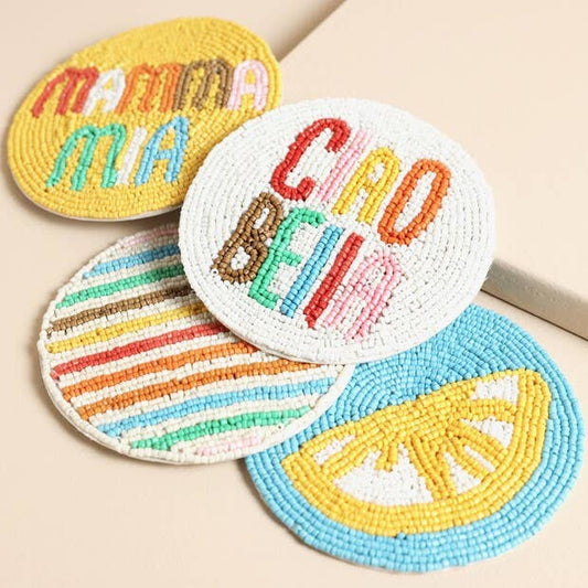 Lisa Angel Set of 4 Ciao Bella Beaded Coaster