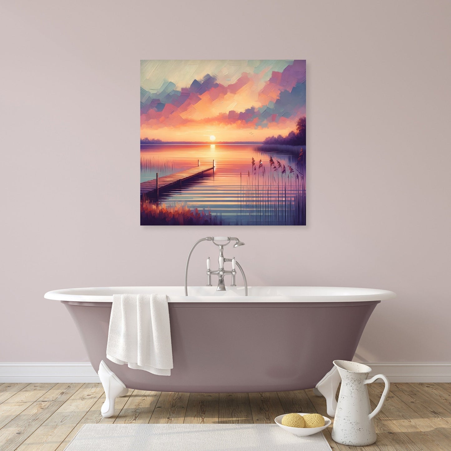 Sunset Lakeside Canvas