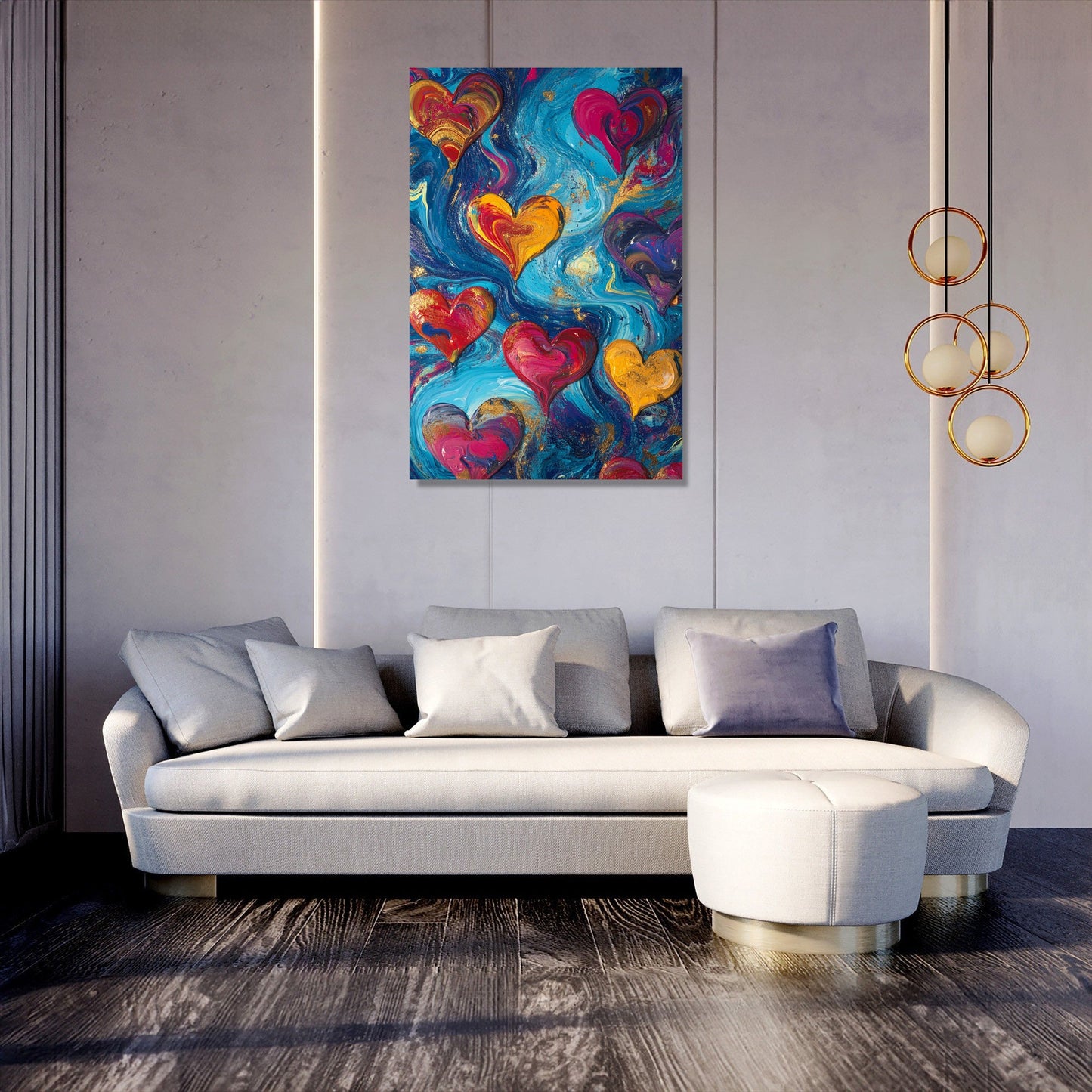 Abstract Hearts Canvas