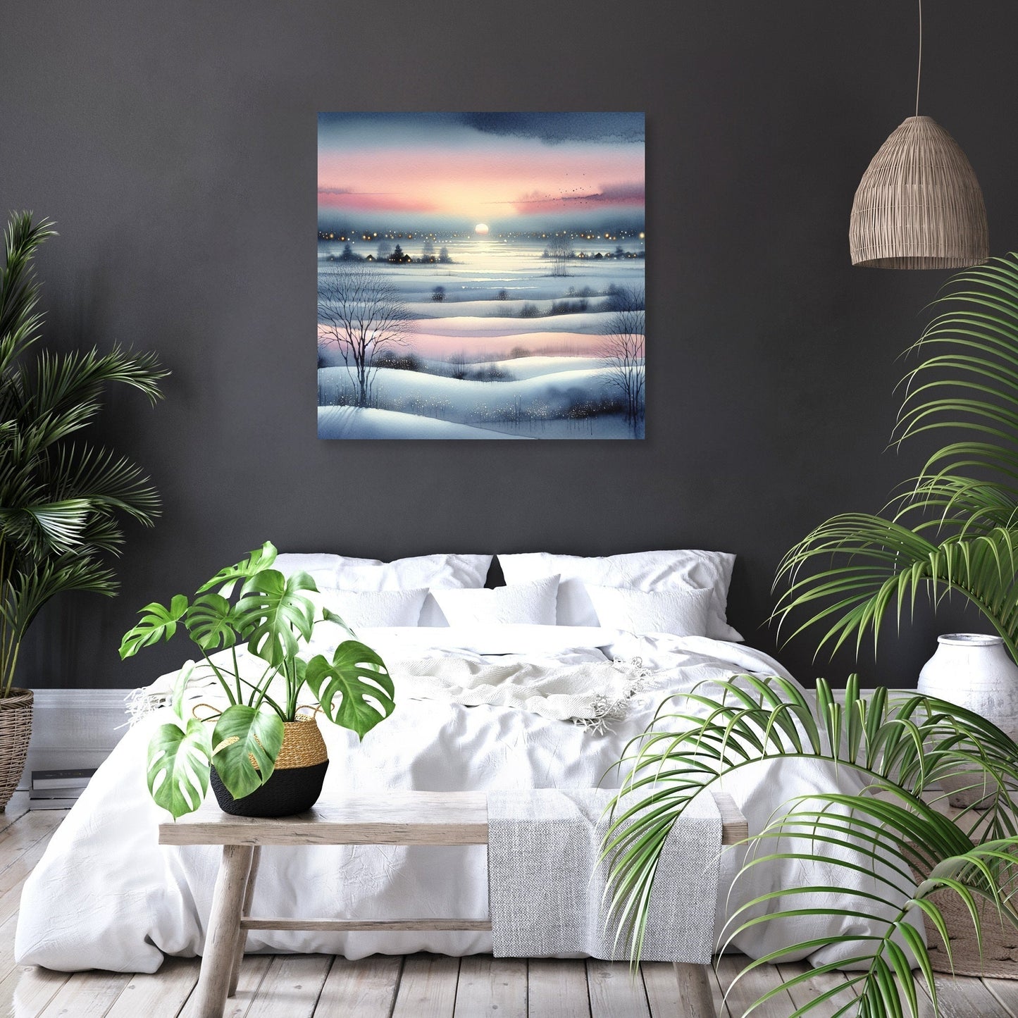 Winter Sunset Serenity Canvas