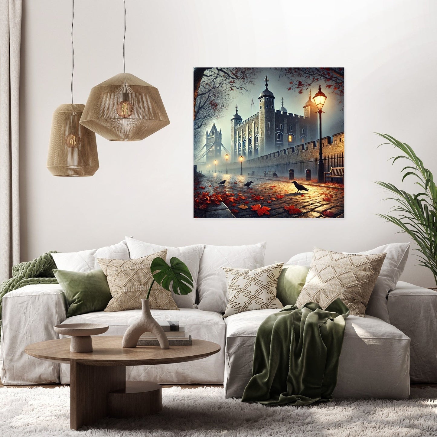 Foggy Tower London Canvas